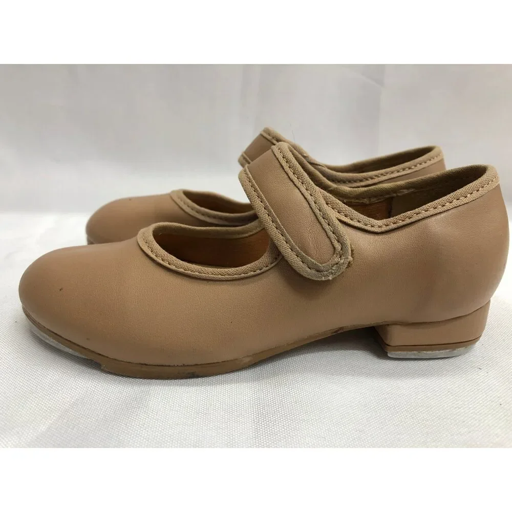 Dance Tan Tap Shoes SoDanca TA37 Child 8.5M Mary Jane Leather Loop Strap